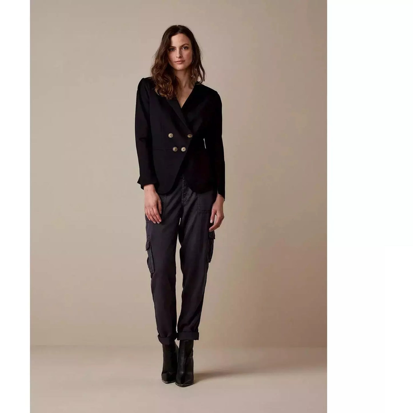 double breasted black blazer