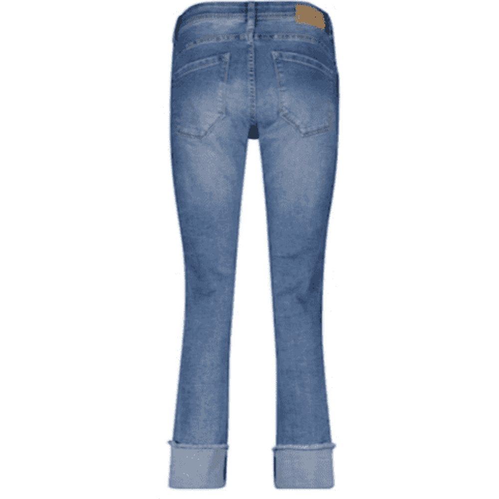 Red Button Ladies Jeans SRB2965 - Lulu Turnup Light Stone Used