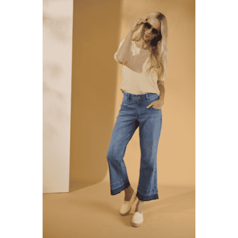 Red Button Ladies Jeans SRB2959 - Conny Culotte Stone Used