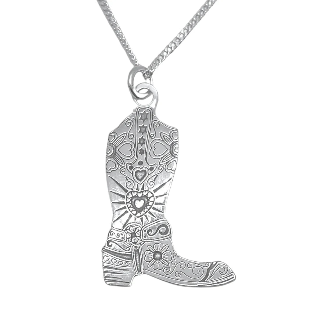 CarterGore Sterling Silver Cowboy Boot Necklace