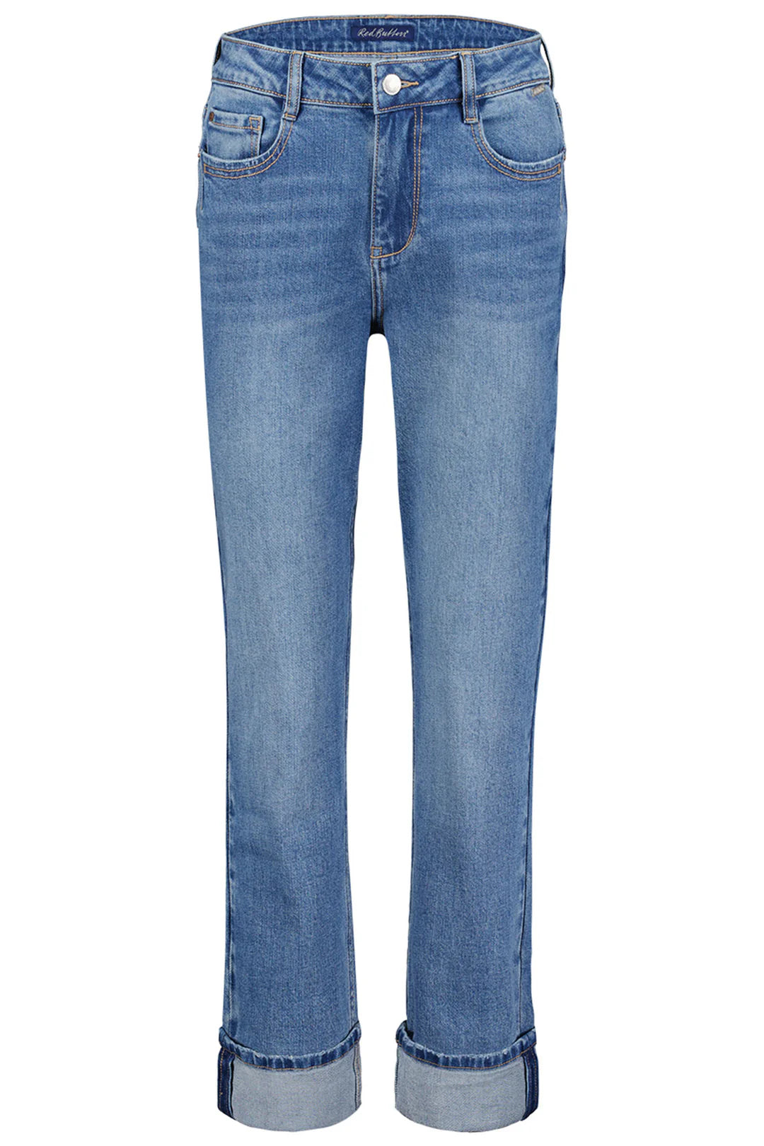 Red Button Ladies Jeans Kim Denim & Turnup SRB4357 - Mid Stone Blue