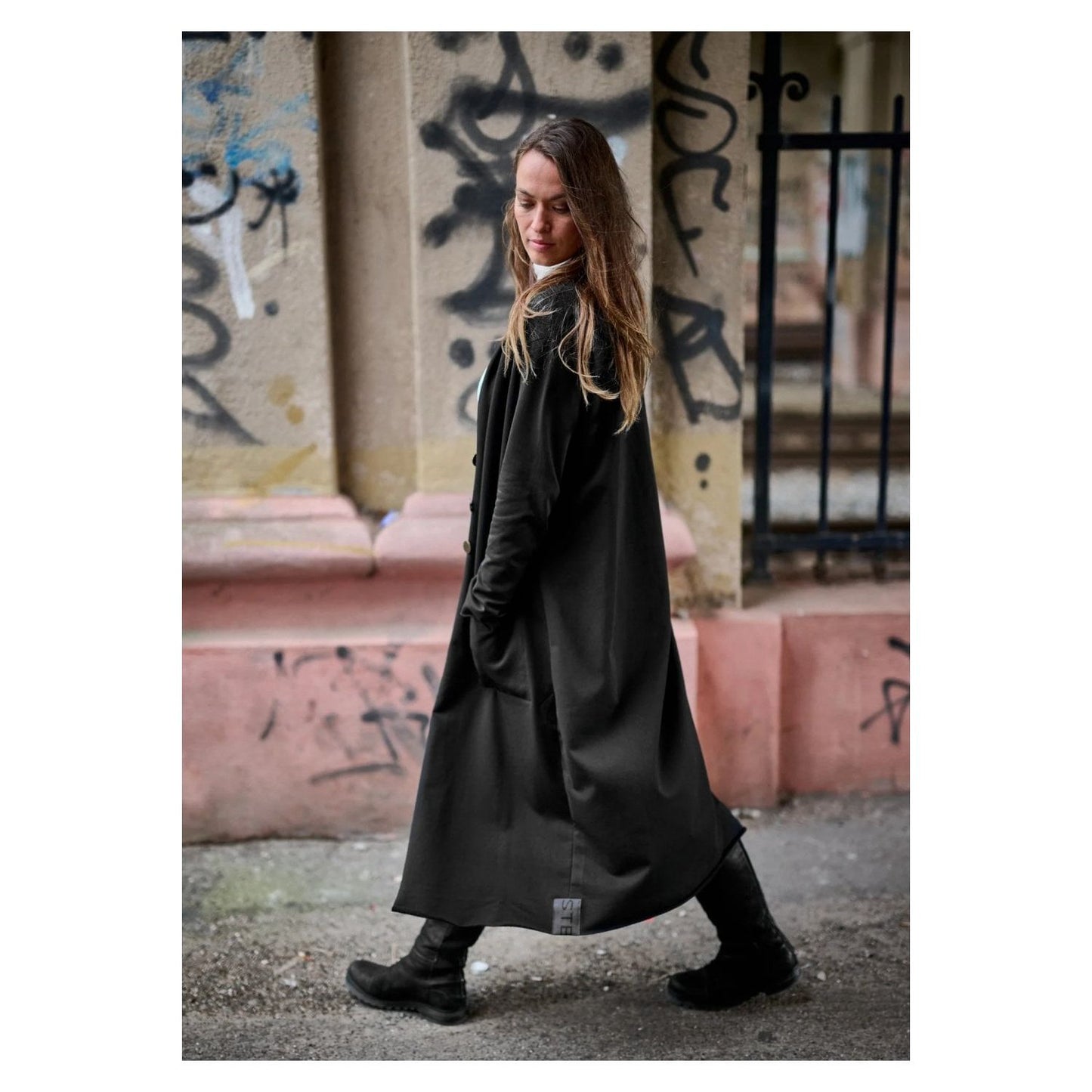 Henriette Steffensen Ladies Long Jersey Cardigan 77002 - Black