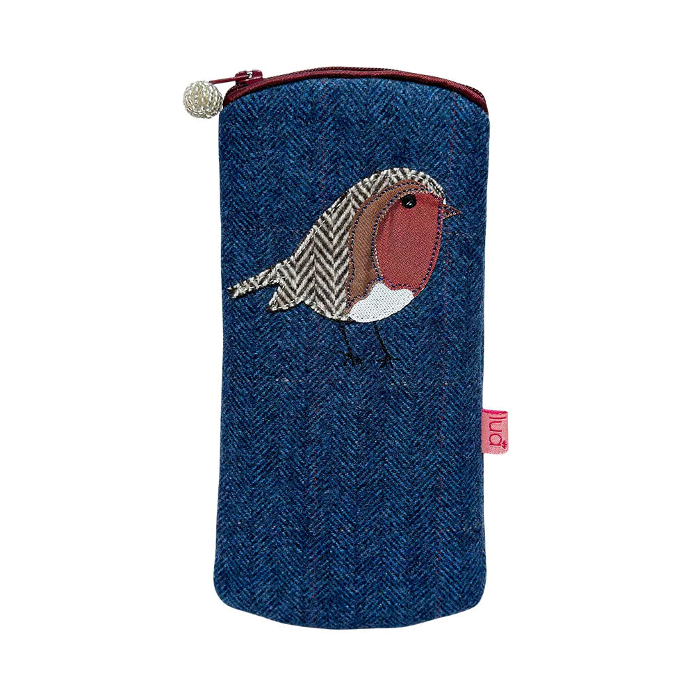 Lua Robin Herringbone Glasses Purse