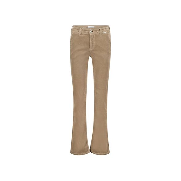 Its regular rise and flattering flare legs, combined with the chic corduroy texture and stylish button and zip fastenings, will surely draw admiration.
