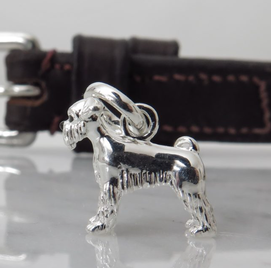 Gemma J Schnauzer Solid Silver Charm