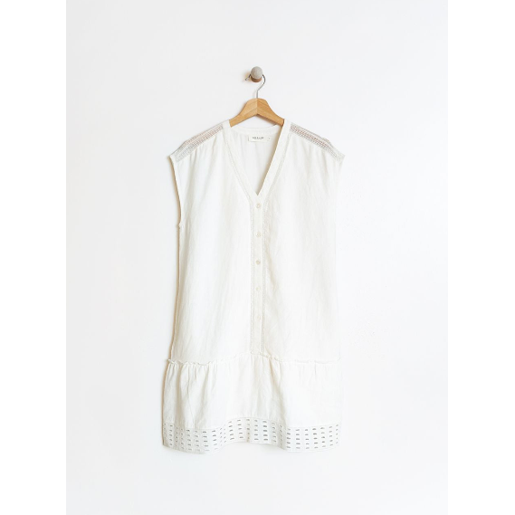 Indi and Cold Ladies Short Hemp Dress - Off White