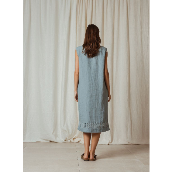 Indi and Cold Ladies Long Hemp Dress - Mint