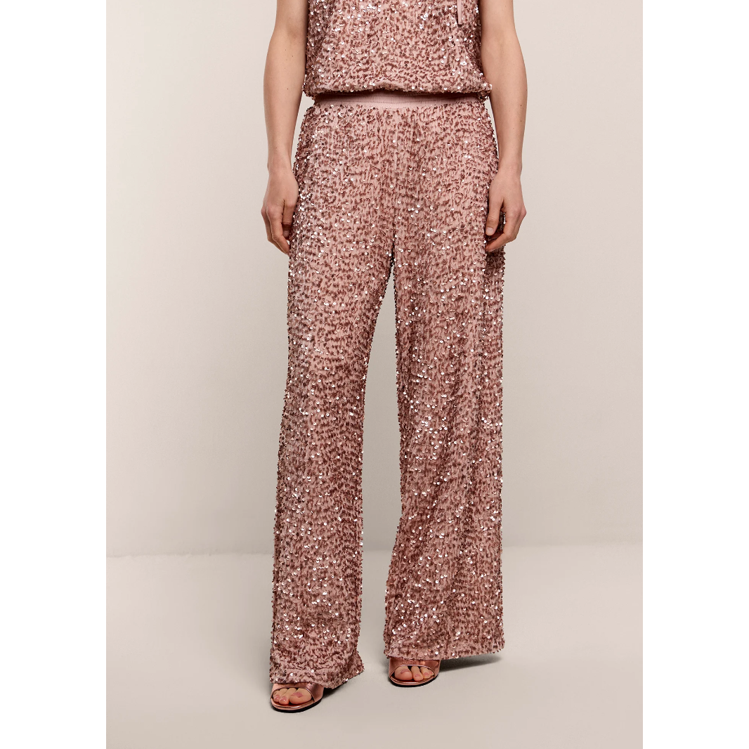 Summum Woman Ladies Sequin Trousers - Cava