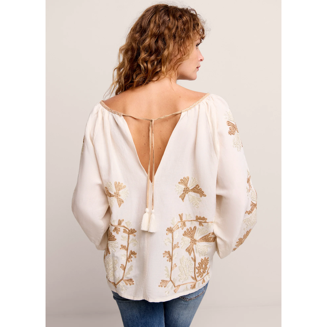 Summum Woman Ladies Embroidered Blouse - Ivory