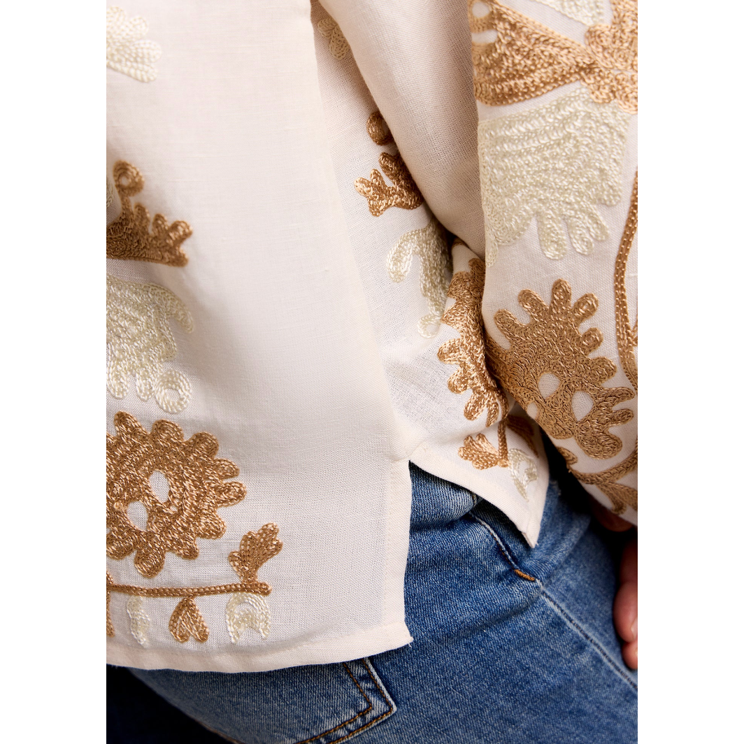 Summum Woman Ladies Embroidered Blouse - Ivory
