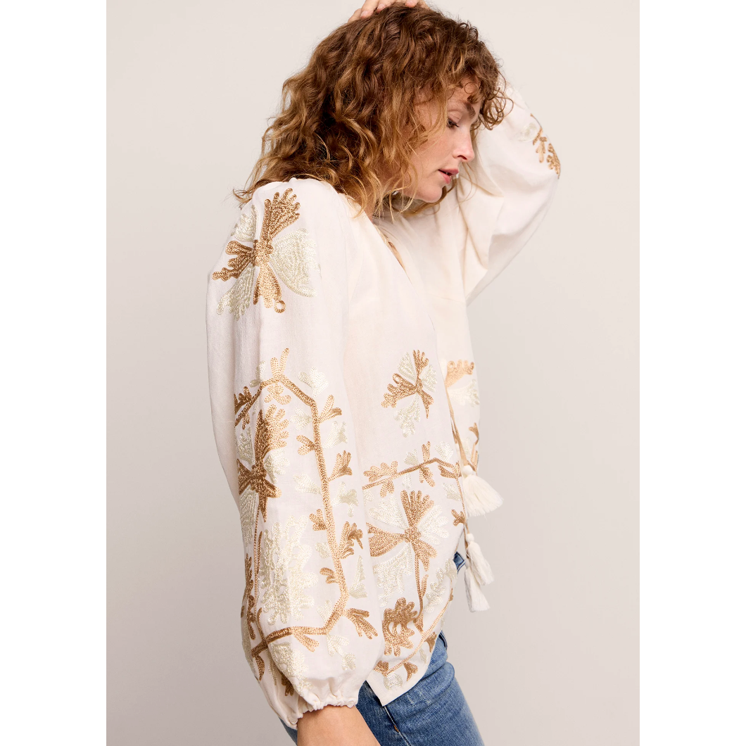 Summum Woman Ladies Embroidered Blouse - Ivory