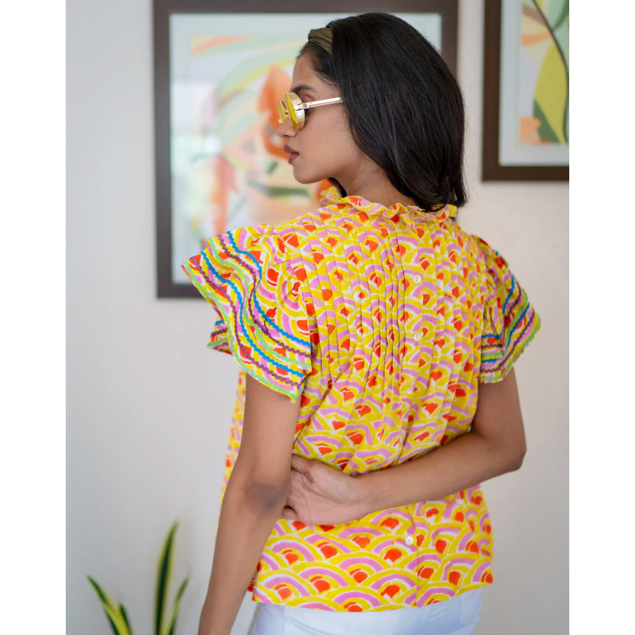 Sohana Ladies Flutter Top - Sunshine