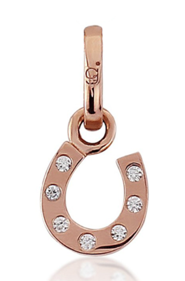 Gemma J Rose Gold Sparkly Horseshoe Charm