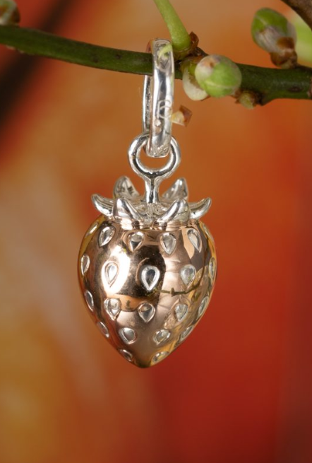 Gemma J Strawberry Rose Gold & Silver Charm