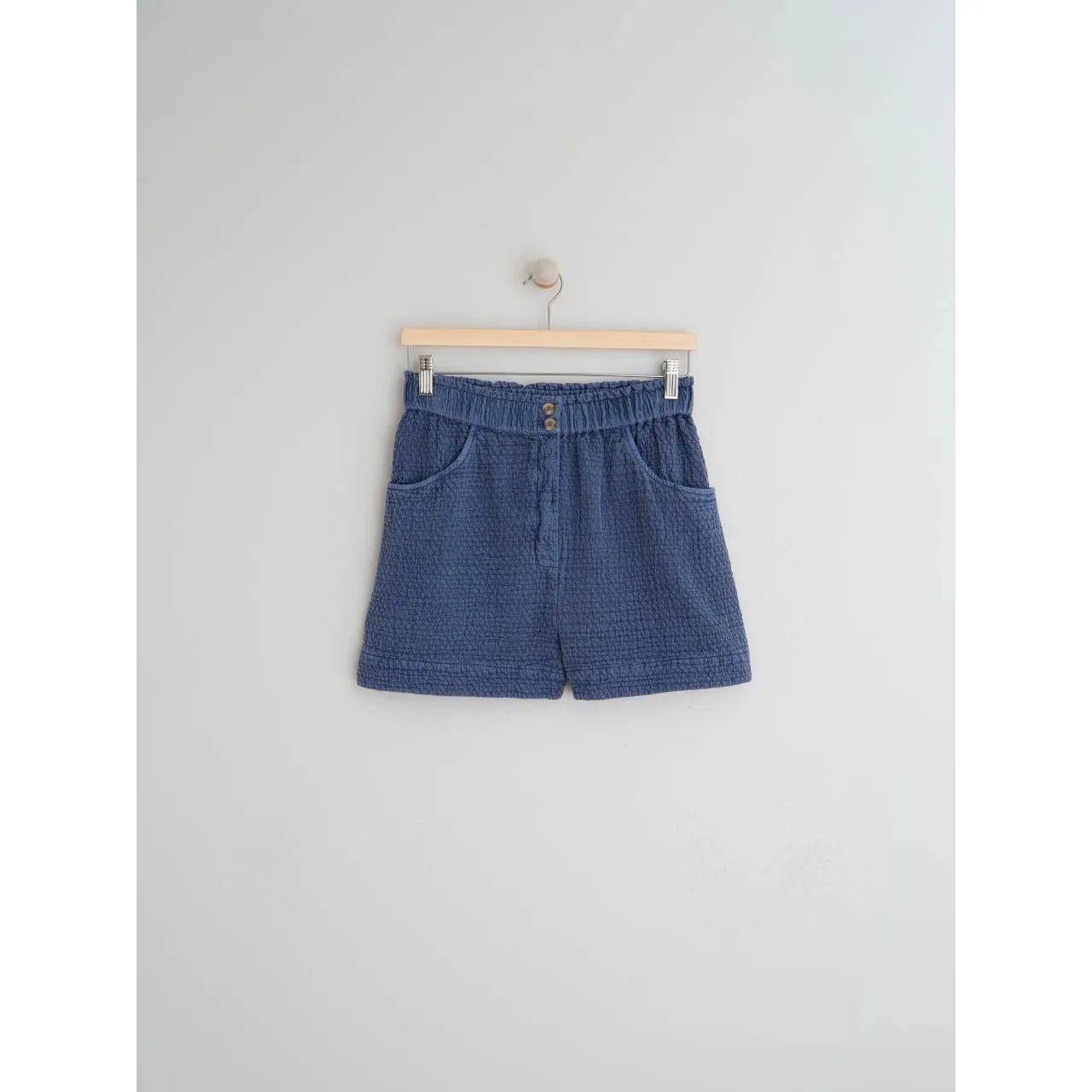 Indi and Cold Ladies Rustic Jacquard Shorts - Indigo Blue