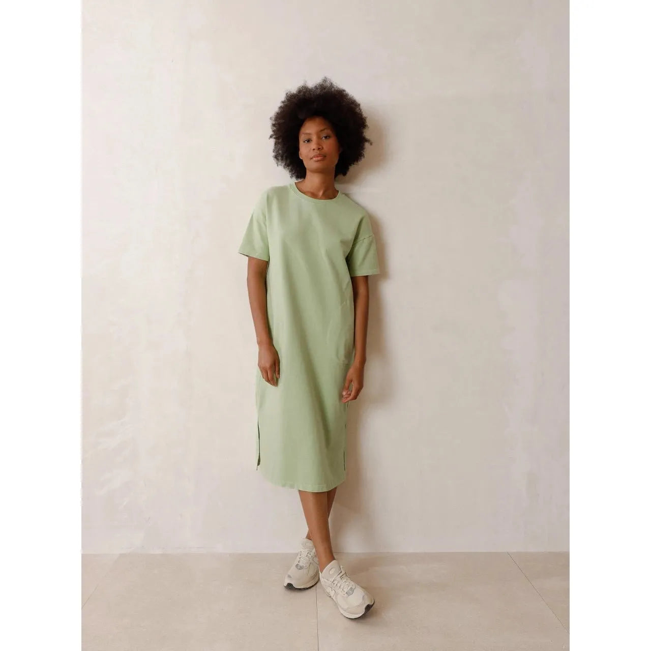 Indi and Cold Ladies Midi Terrycloth Dress - Mint