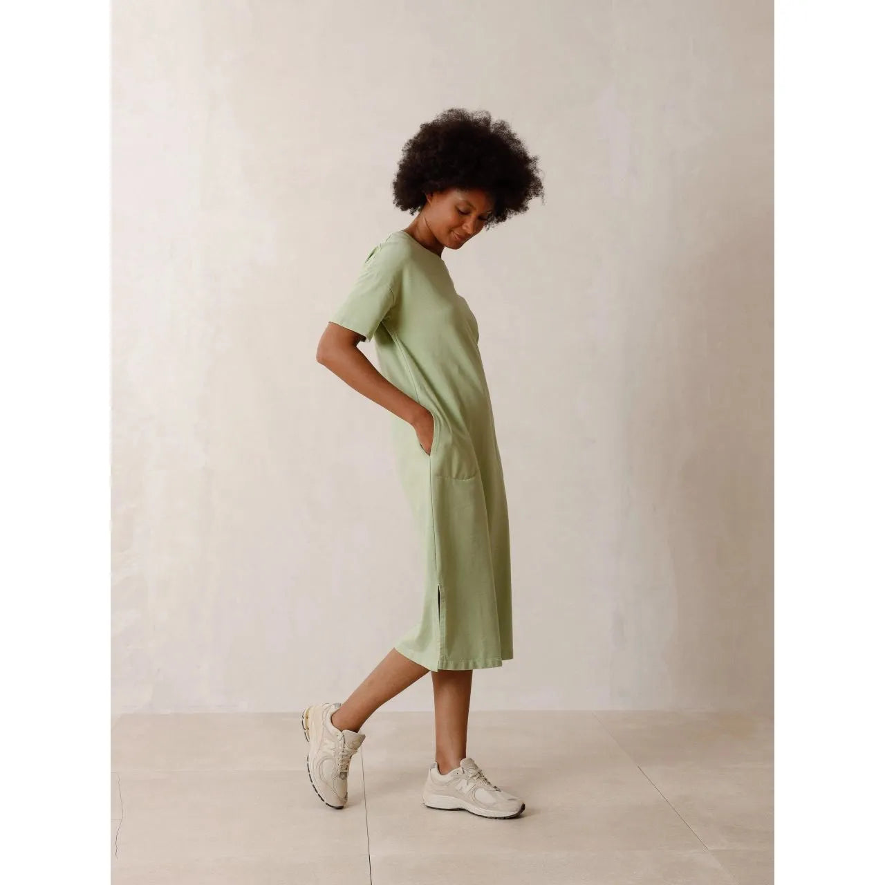 Indi and Cold Ladies Midi Terrycloth Dress - Mint