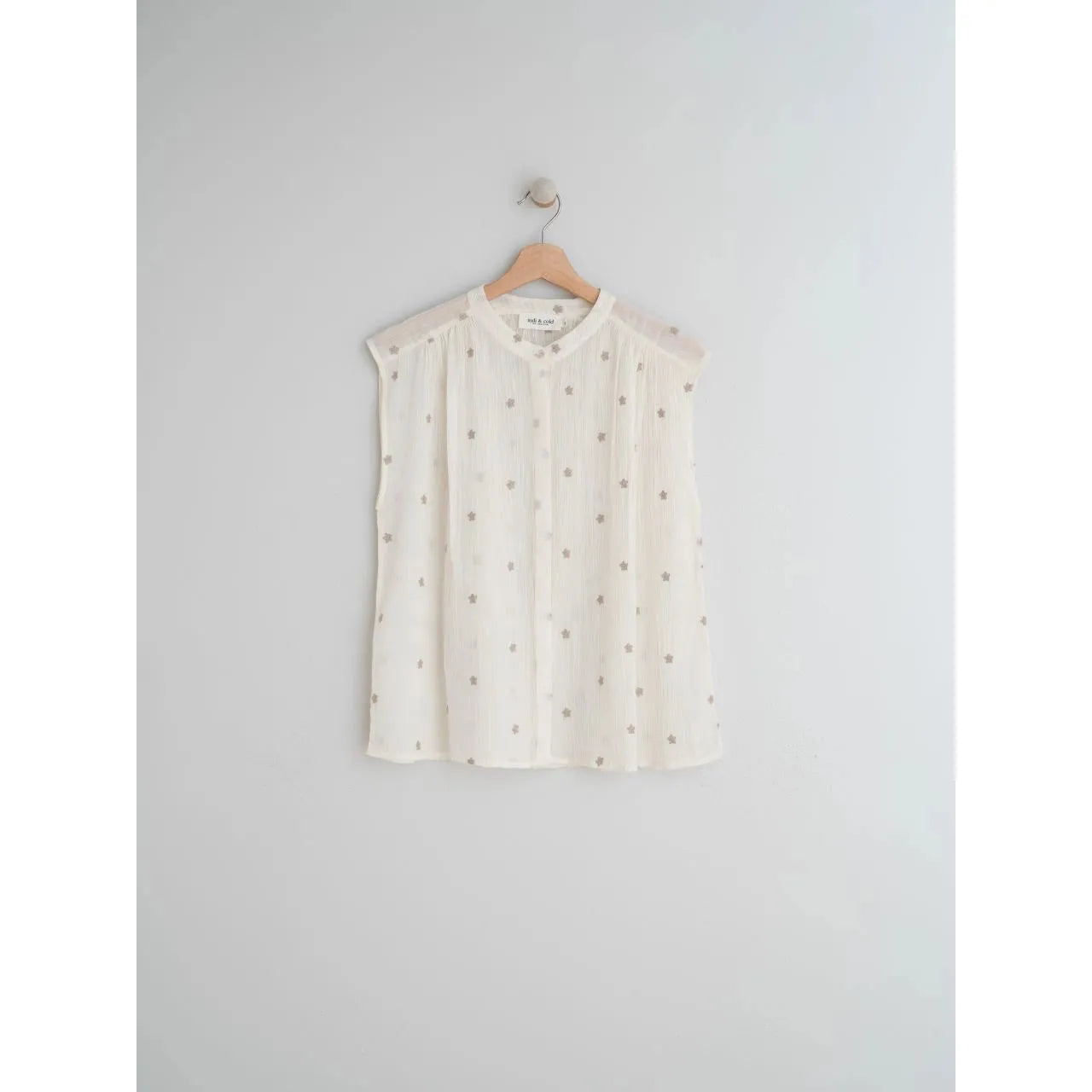 Indi and Cold Ladies Crepe Gauze Shirt - Ecru