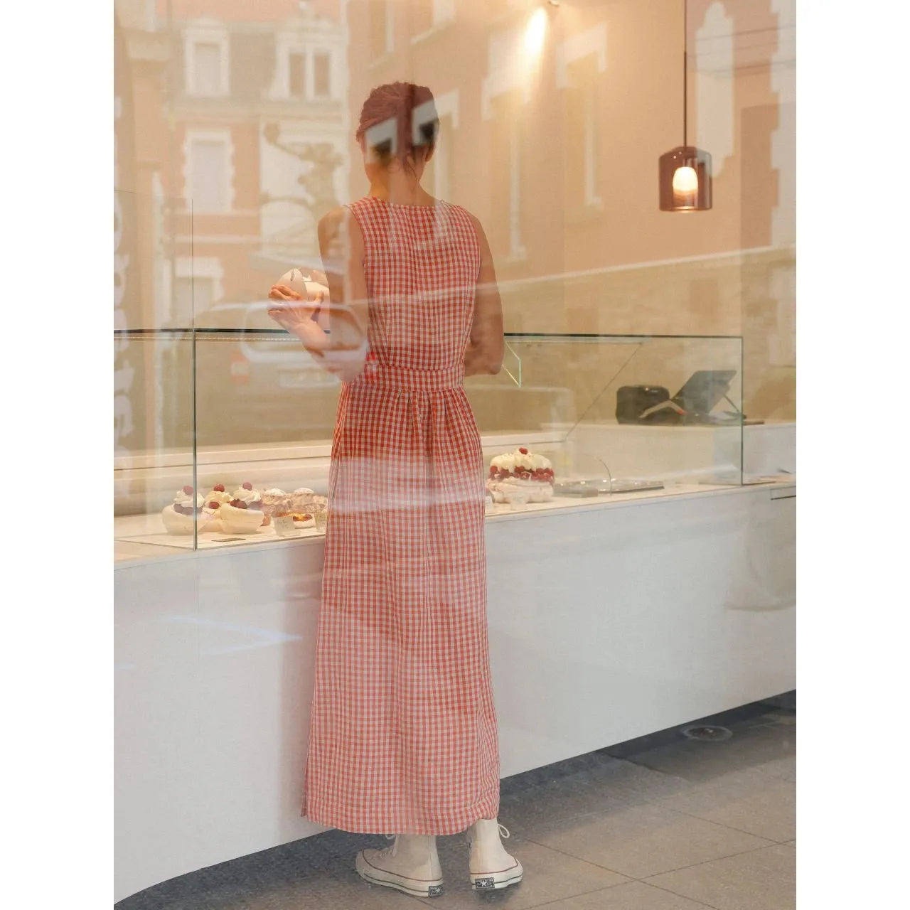 Indi and Cold Ladies Crossover Linen Dress - Red