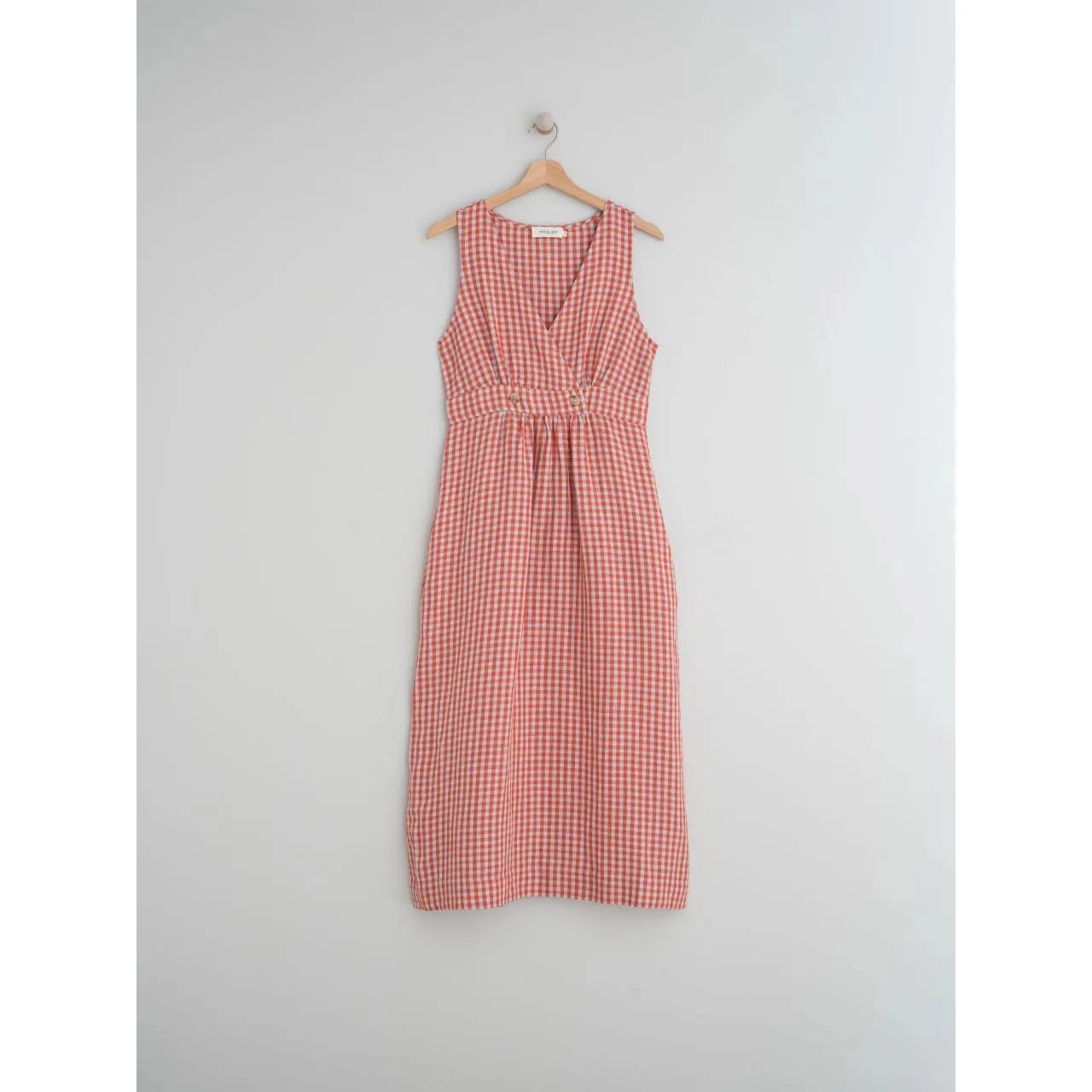 Indi and Cold Ladies Crossover Linen Dress - Red