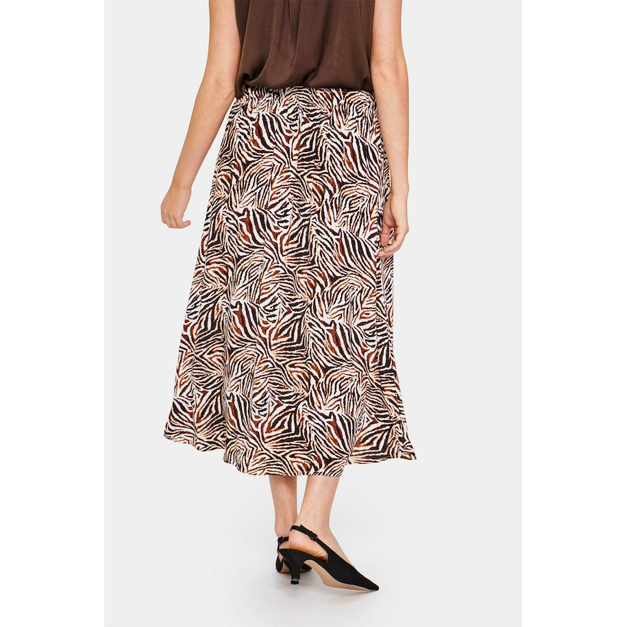 Saint Tropez Ladies Tessa Skirt - Hot Fudge Zebra