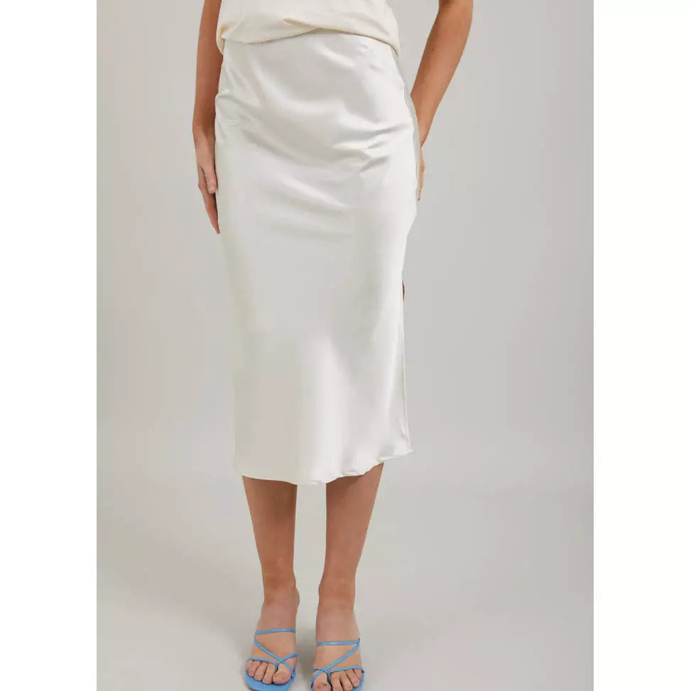 CC Heart by Coster Copenhagen Skyler Sateen Skirt - Creme