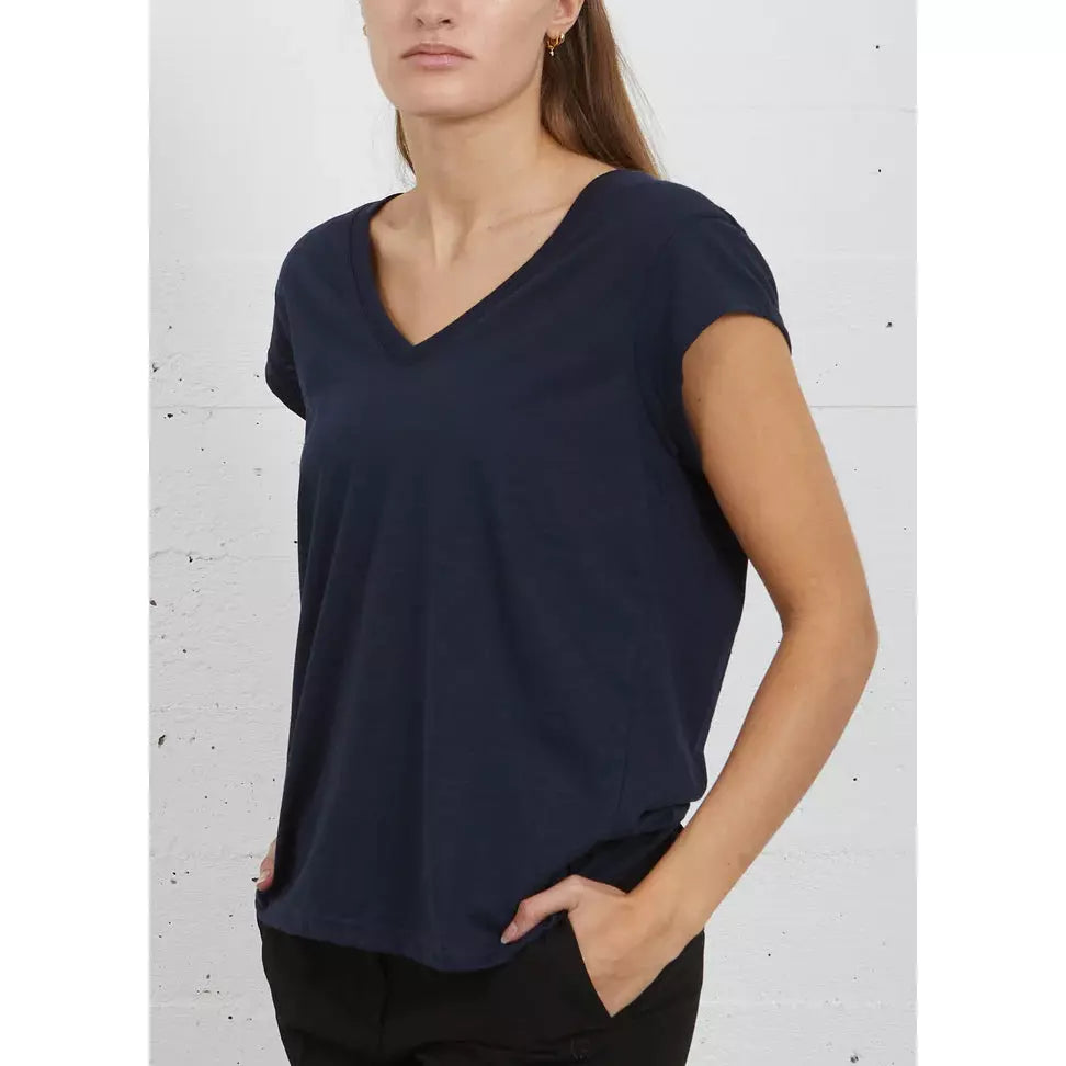 CC Heart by Coster Copenhagen Ladies V- Neck T-Shirt - Night Sky Blue