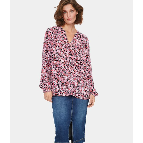 Saint Tropez Ladies Eda Shirt - Black B Water Florals