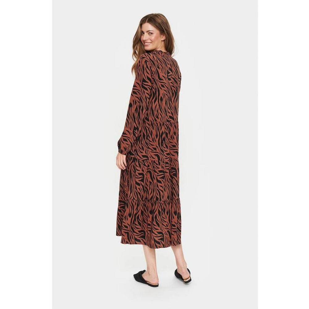 Saint Tropez Ladies Eda Maxi Dress - Black B Zebra