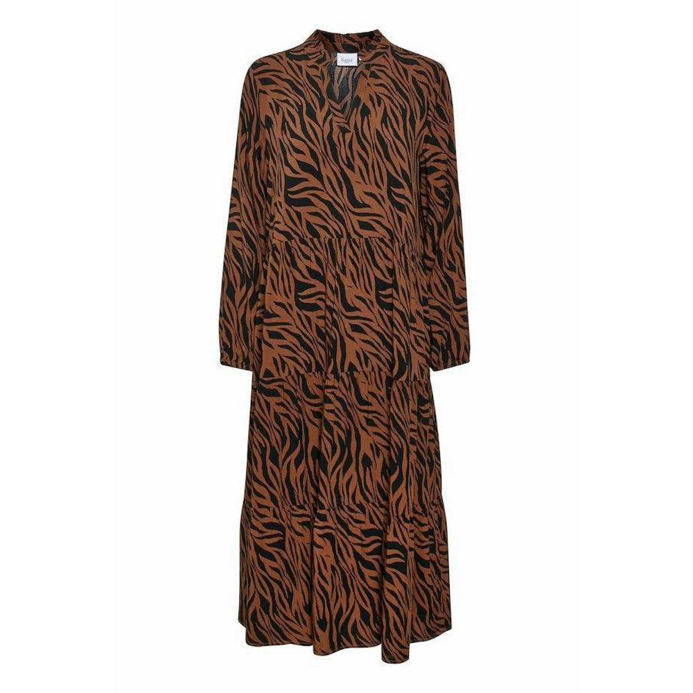 Saint Tropez Ladies Eda Maxi Dress - Black B Zebra
