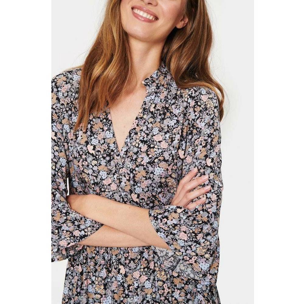 Saint Tropez Ladies Eda Dress - Black Flower Story