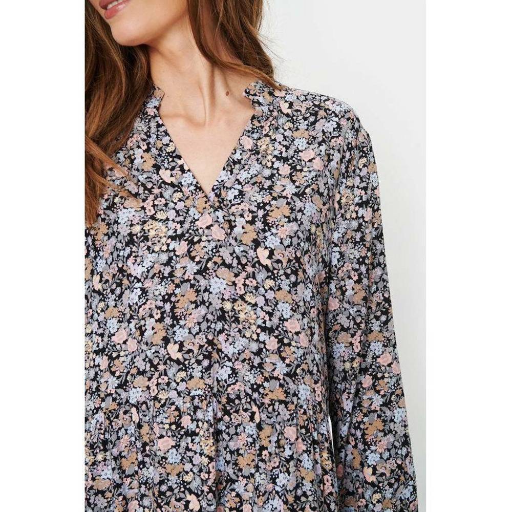 Saint Tropez Ladies Eda Maxi Dress - Black Flower Story