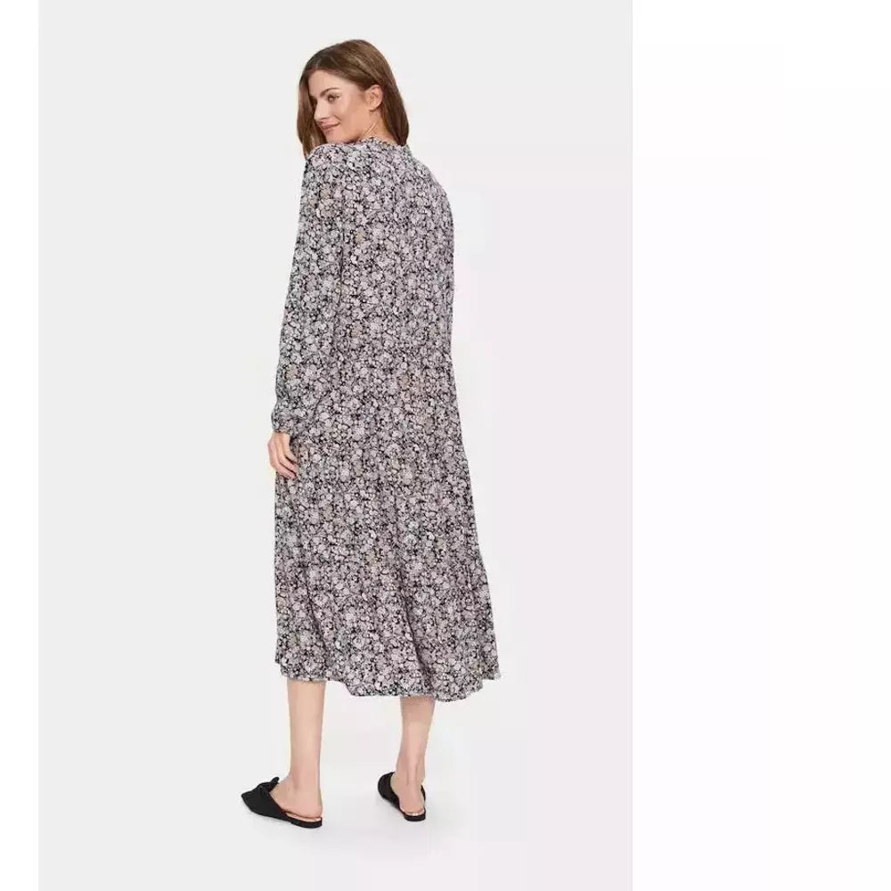 Saint Tropez Ladies Eda Maxi Dress - Black Flower Story