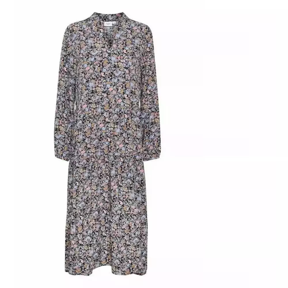 Saint Tropez Ladies Eda Maxi Dress - Black Flower Story