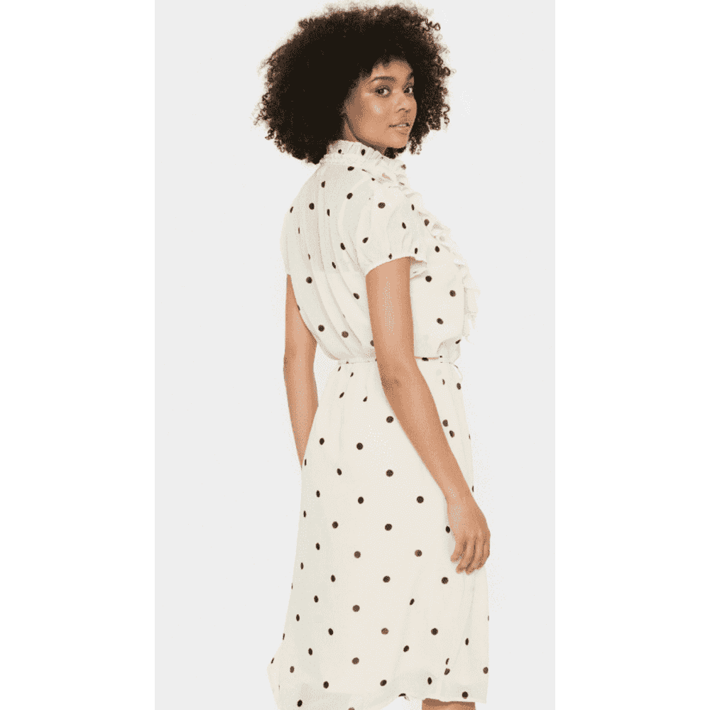 Saint Tropez Ladies Dress - Lilja Creme Circular Dot