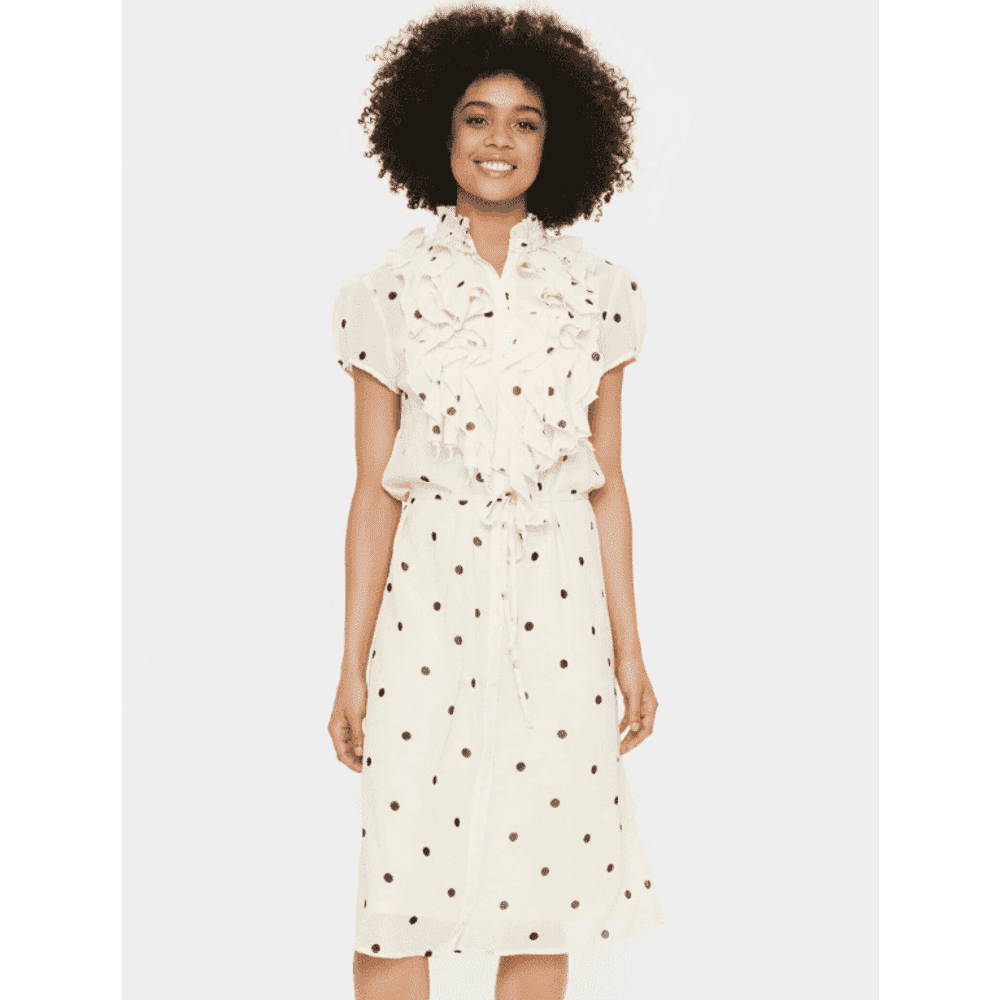 Saint Tropez Ladies Dress - Lilja Creme Circular Dot