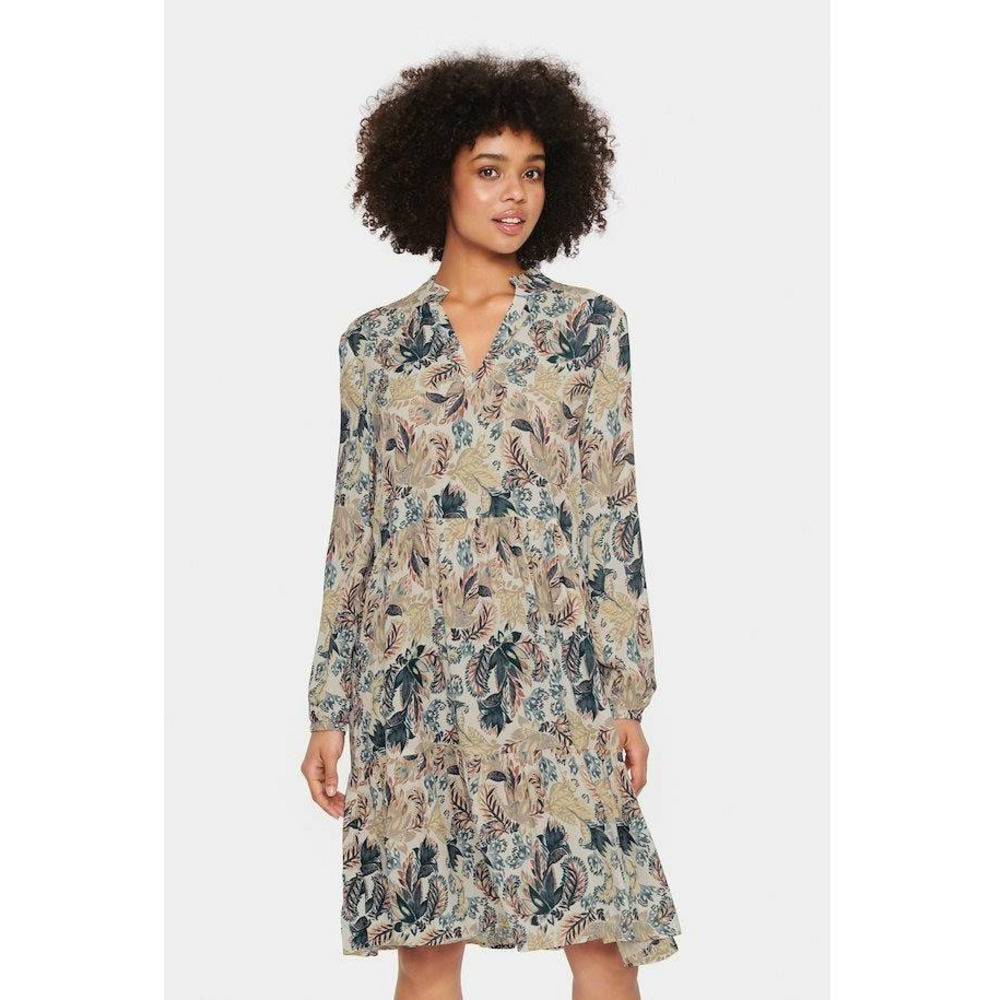 Saint Tropez Ladies Long Sleeve Eda Dress - Night Sky Bohemian