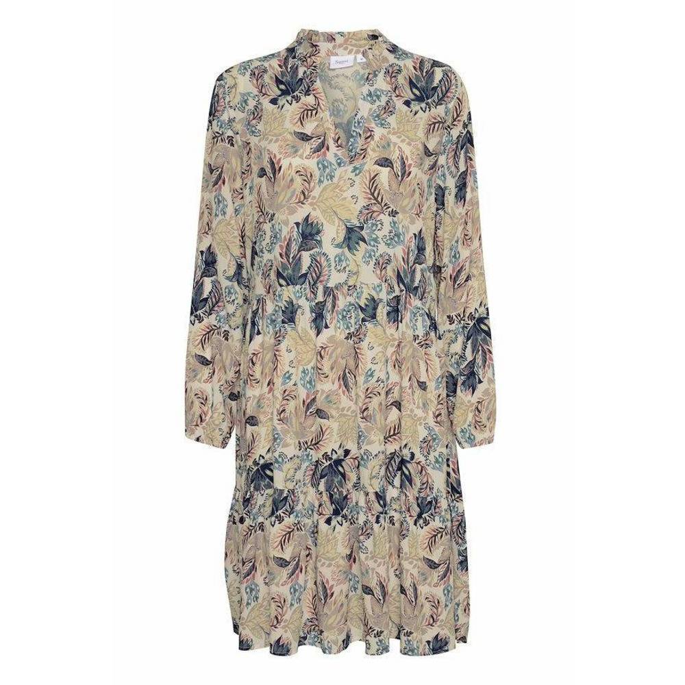 Saint Tropez Ladies Long Sleeve Eda Dress - Night Sky Bohemian