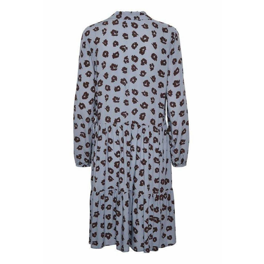 Saint Tropez Ladies Long Sleeve Eda Dress - Quicksilver Flower Shadows
