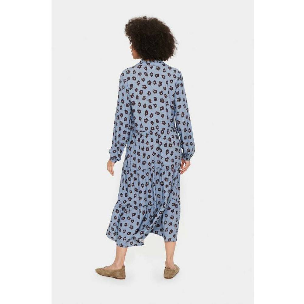 Saint Tropez Ladies Eda Maxi Dress - Quicksilver Flower Shadows