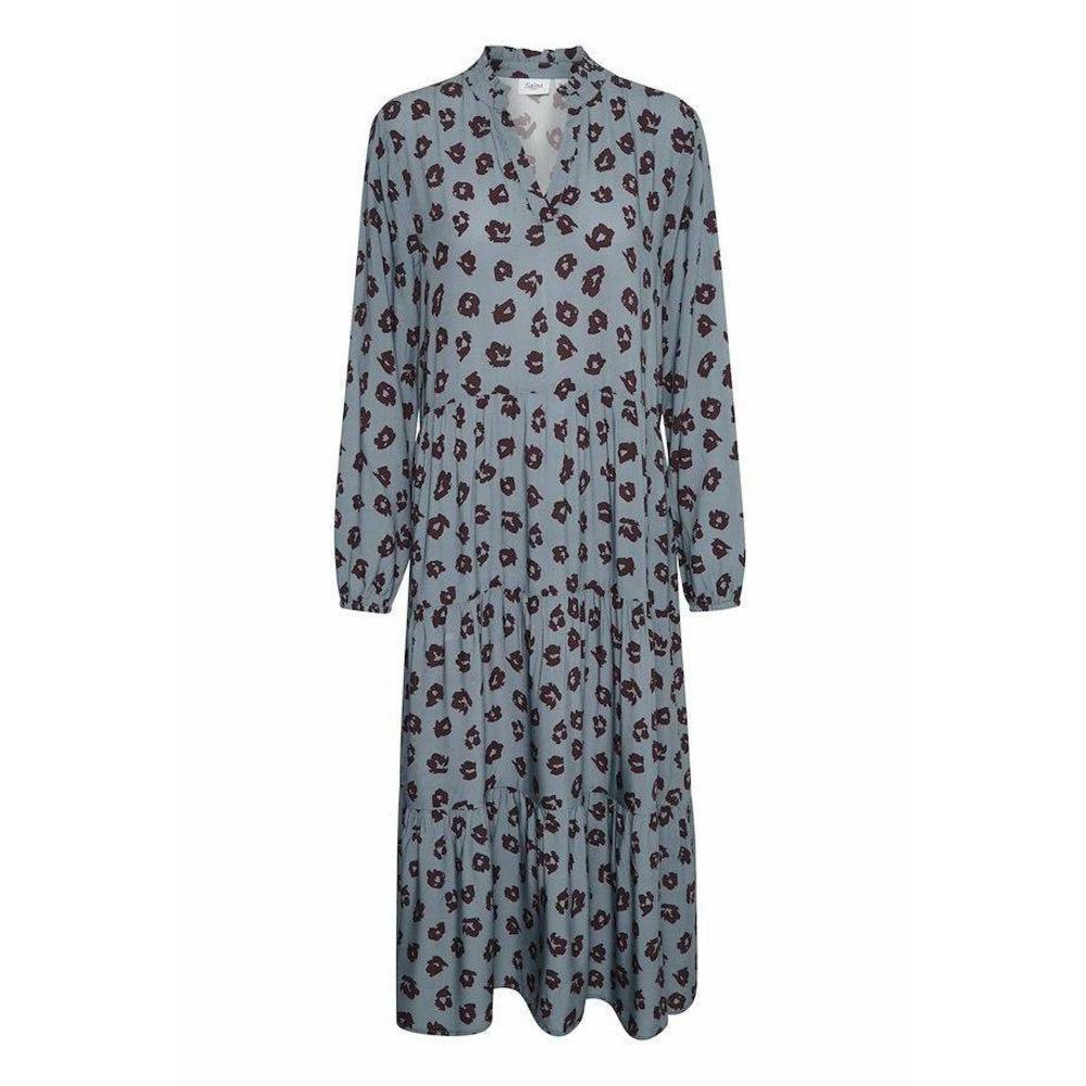 Saint Tropez Ladies Eda Maxi Dress - Quicksilver Flower Shadows