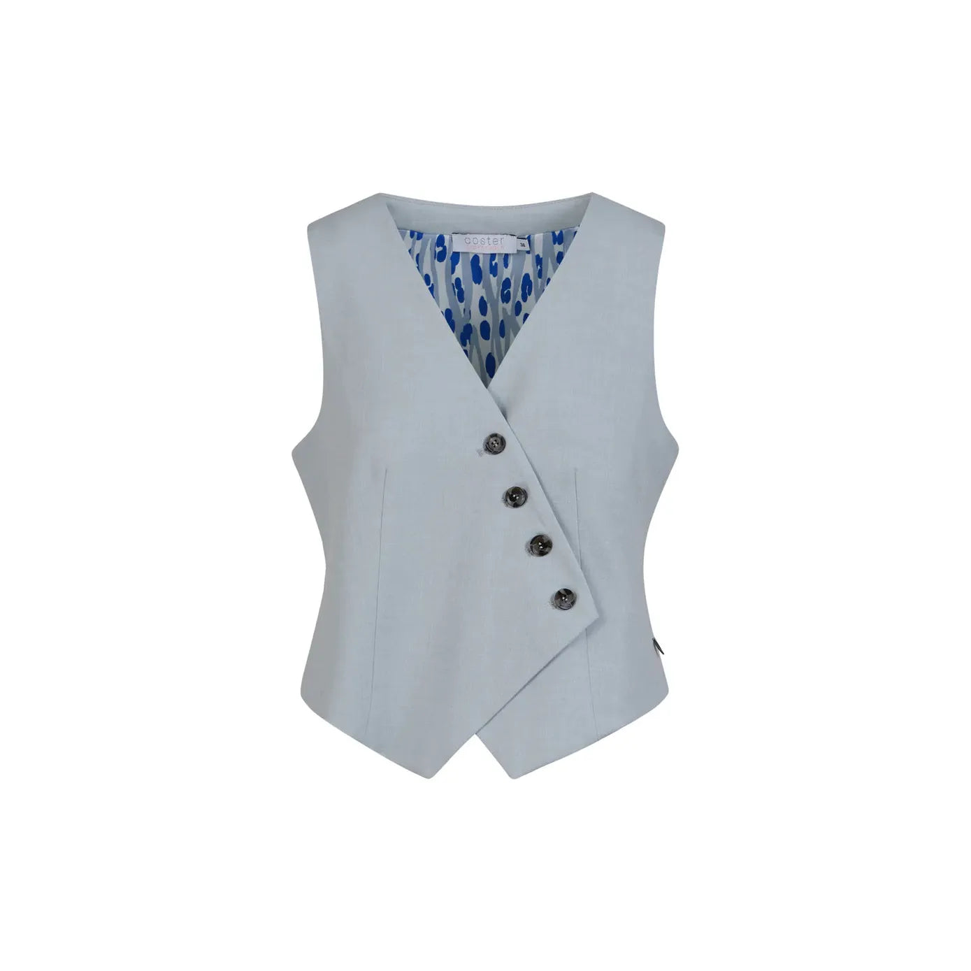 Coster Copenhagen Ladies Asymmetrical Vest - Ice Blue