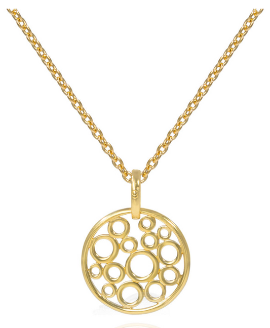 Gemma J Gold Floating Bubble Pendant Necklace