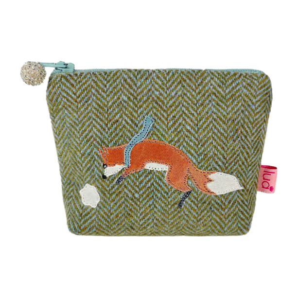 Lua Jumping Fox Herringbone Mini Purse