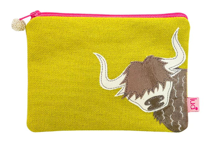 Lua Canvas Highland Cow Mini Purse