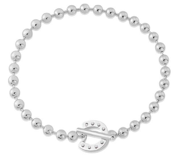 Gemma J Silver T-Bar Horseshoe Bracelet