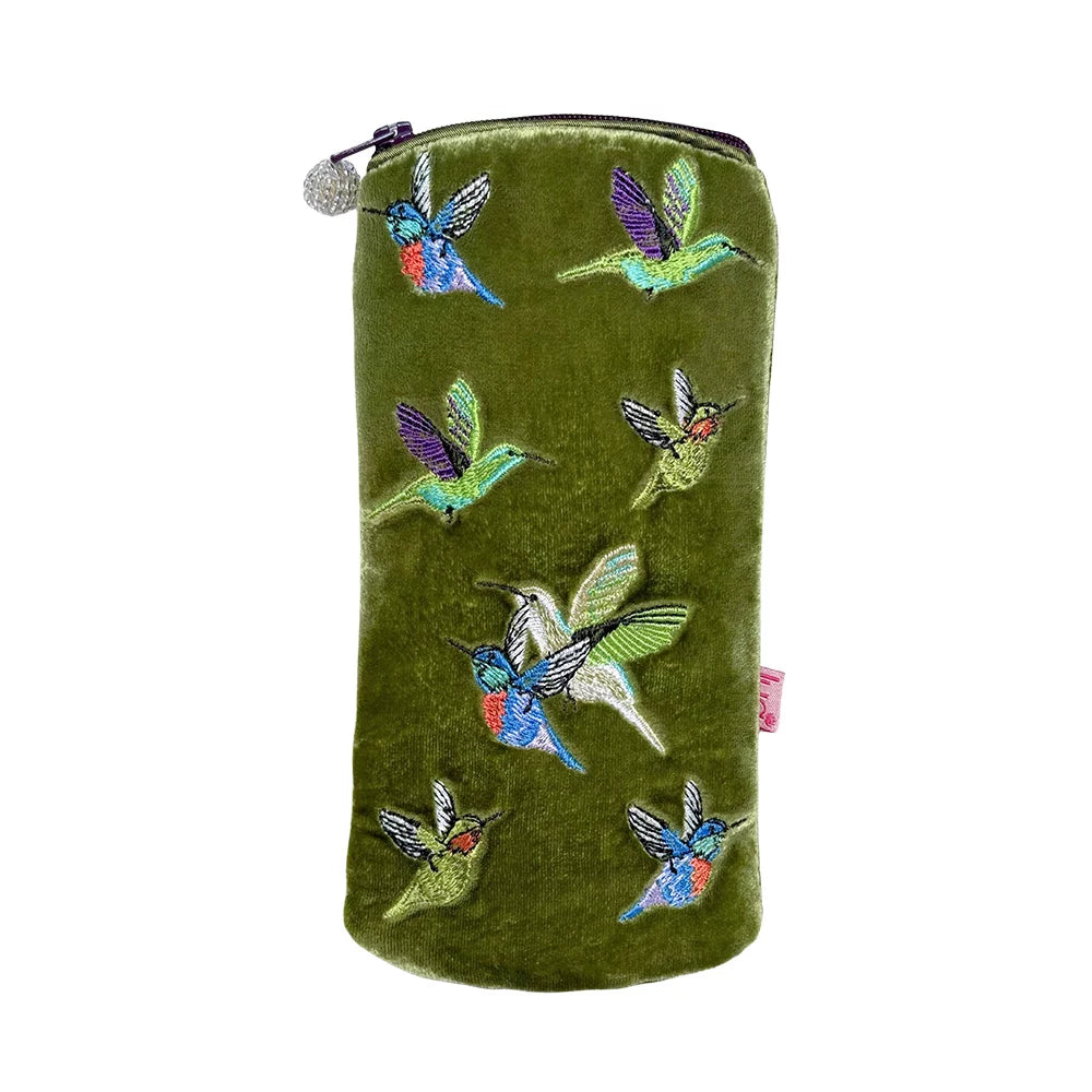 Lua Hummingbird Velvet Glasses Purse