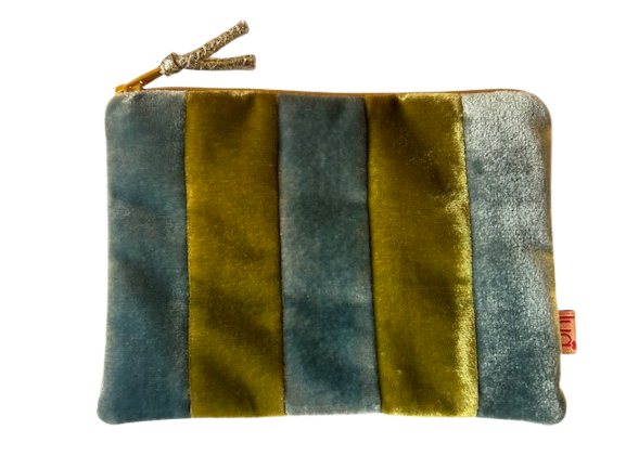 Lua Velvet Striped Patchwork Coin Purse