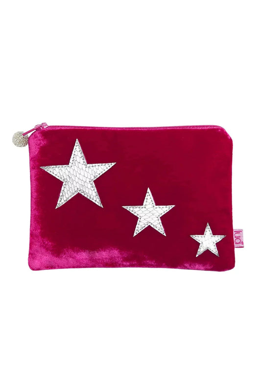 Lua Stars Hot Pink Velvet Purse