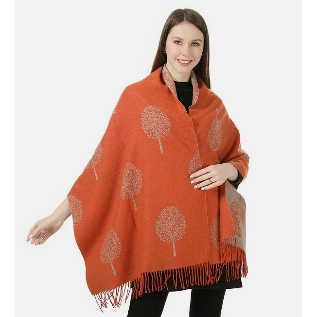 Ellie & Bea Ladies Mulberry Tree 'Cashmere Feel' Reversible Scarf / Shawl - Various Colours